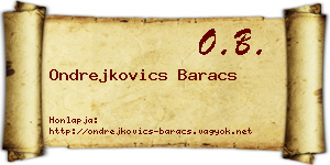 Ondrejkovics Baracs névjegykártya